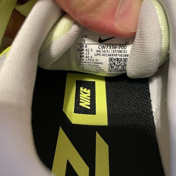 Mint Condition NIKE AIR ZOOM PEGASUS 38 Chiffon White Grey Running Shoes 9 US - Picture 9 of 9